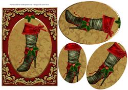 Christmas Boot & Fancy Frame Oval Pyramid