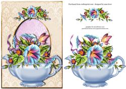Morning Glory Filled Teapot Topper