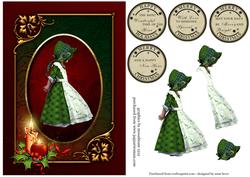 'holly Bonnet' Christmas Topper - Green