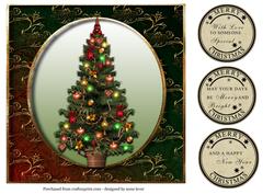 Decorated Christmas Tree Square Topper