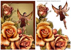 Autumn Rose Fairy + Decoupage