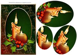 Traditional Christmas Candles Oval Pyramid