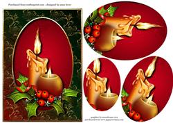 Traditional Christmas Candles Oval Pyramid - Red
