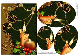 Christmas Candles & Sparkle Oval Pyramid