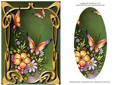 Art Nouveau Floral & Butterflies