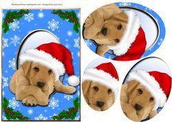Golden Retriever Puppy Christmas Oval Pyramid