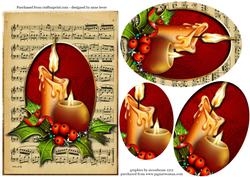 Sheet Music Christmas Candles Pyramid
