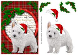 Westie Puppy Christmas + Decoupage