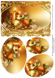 Art Nouveau Christmas Candles Oval Pyramid