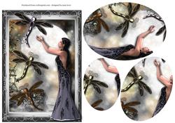 Gothic Dragonflies - Oval Pyramid Topper