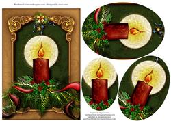 Christmas Candle Oval Pyramid Topper