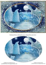 Frosty Snow Cottage Christmas Topper