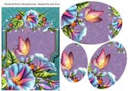 Luscious Morning Glory Oval Pyramid Topper