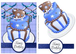 Happy Birthday - Blue Birthday Cake