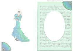 Fan & Flamenco with Sheet Music Frame - Mint - Insert