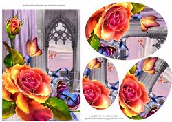Rose and Butterfly Archway Oval Pyramid