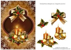 Christmas Candles, Baubles & Bow