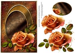 Stunning Peach Rose + Decoupage & Tag
