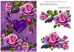 Gorgeous Purple Heart & Roses