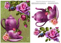 Purple Tea Time & Roses