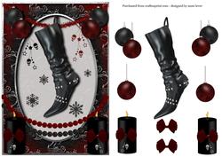 Gothic Christmas Boot Stocking