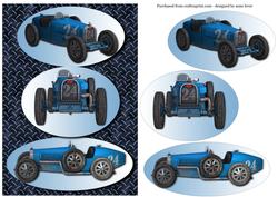 Classic 1926 Blue Racing Car + Easy Layers