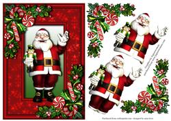 Jolly Father Christmas + Decoupage