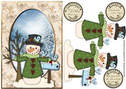 Smiling Snowman + Decoupage & Greetings