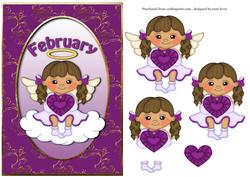 Birthstone Angel - February - Amethyst - Purple