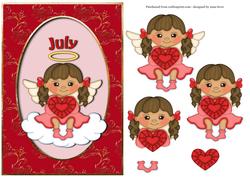 Birthstone Angel - July - Ruby - Red