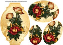 Beautiful Roses Shaped Topper + Oval Pyramage