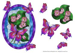 Gorgeous Stained Glass Butterflies & Flowers