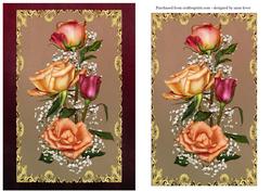 Beautiful Joy Roses on Lace - Quick Card
