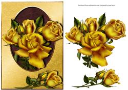 Gorgeous Golden Roses + Decoupage