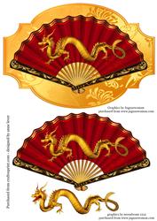 Chinese Dragon & Fan Shaped Topper