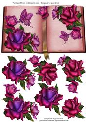 Twilight Roses Open Book + Decoupage