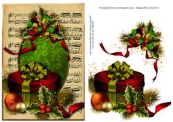 Holly & Sheet Music Christmas - Green