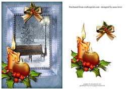 Lovely Snowy Christmas Scene in Lace Frame