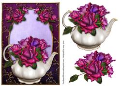 Beautiful Twilight Roses in Teapot