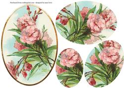 Pretty Pink Floral Oval Pyramid Topper