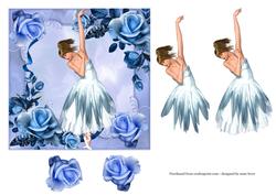 Beautiful Blue Ballerina & Ice Blue Roses