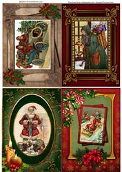 4 Vintage Santa Quick Toppers