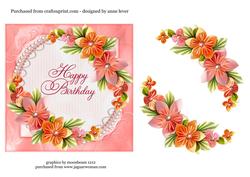 Pink Origami Flowers Happy Birthday