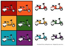 Pop Art Scooters + Decoupage