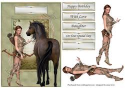 The Huntress & Her Horse + Decoupage