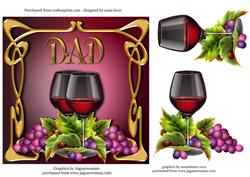 Art Nouveau Red Wine - Dad - More Available