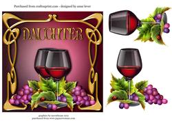 Art Nouveau Red Wine - Daughter - More Available