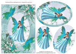 Beautiful Blue-green Fairy & Her Flutters
