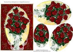 Bouquet of Red Roses - Oval Pyramid