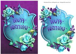 Ice Blue & Amethyst Roses Birthday